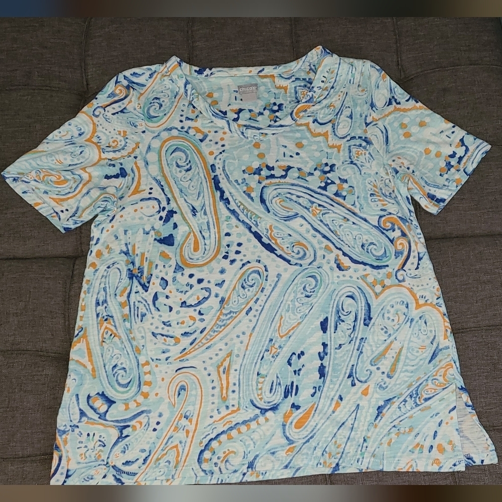 Chicos v neck geometric print‎ shirt - Picture 2 of 7